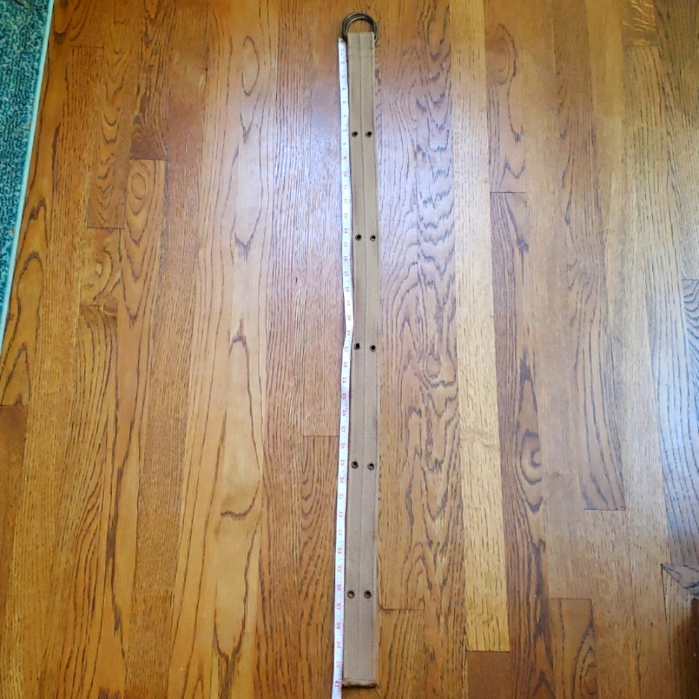 EUC Grommet Detailed Raw Edge Khaki Adjustable Length Belt - Picture 4 of 8